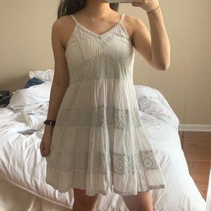 White boho swing dress
